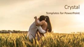  Presentation with romantic love - PPT layouts enhanced with farm wedding - romantic couple on a love background and a lemonade colored foreground
