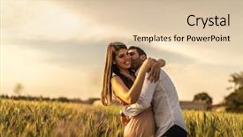  Presentation with romantic love - Slide deck with farm wedding - romantic couple on a love background and a lemonade colored foreground