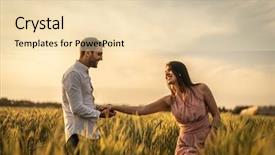  Presentation with romantic love - Audience pleasing PPT theme consisting of farm wedding - romantic couple on a love backdrop and a lemonade colored foreground