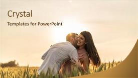  Presentation with romantic love - Theme enhanced with farm wedding - romantic couple on a love background and a cream colored foreground