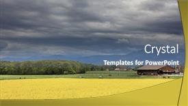 Presentation with rapeseed - Slide deck having farm-with-field-of-rapeseed background and a ocean colored foreground