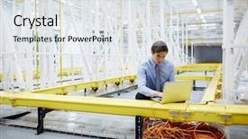  Presentation with mining - Audience pleasing theme consisting of farm with laptop checking software backdrop and a  colored foreground