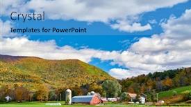  Presentation with west - Presentation design consisting of farm with red barn background and a light blue colored foreground