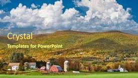  Presentation with barn - Presentation design consisting of farm-with-red-barn background and a tawny brown colored foreground