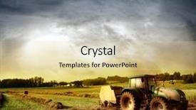  Presentation with tractor - Audience pleasing presentation theme consisting of farm work - agriculture landscaped with a tractor backdrop and a lemonade colored foreground