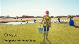  Presentation with geese - Presentation having farmer-and-farm-animals-geese background and a gold colored foreground