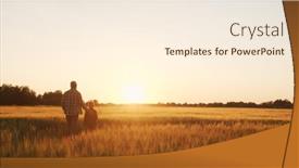  Presentation with agricultural - Theme with farmer-and-his-son background and a cream colored foreground