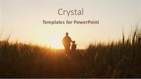  Presentation with agriculture water irrigation canals farming - Presentation theme featuring farmer-and-his-son background and a lemonade colored foreground