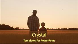  Presentation with agricultural - Presentation theme enhanced with farmer-and-his-son background and a tawny brown colored foreground