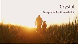  Presentation with agricultural - Presentation enhanced with farmer-and-his-son background and a sky blue colored foreground