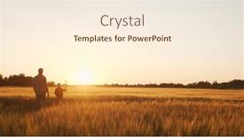  Presentation with agricultural - Theme featuring farmer-and-his-son background and a cream colored foreground