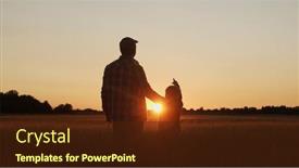  Presentation with agricultural - Slides consisting of farmer-and-his-son background and a tawny brown colored foreground