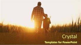  Presentation with farming - Presentation theme featuring farmer-and-his-son background and a tawny brown colored foreground