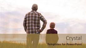  Presentation with farming - Presentation theme with farmer-and-his-son background and a gold colored foreground