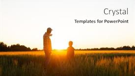  Presentation with farming - Presentation theme having farmer-and-his-son background and a cream colored foreground