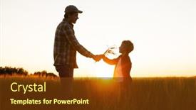  Presentation with farming - Presentation theme enhanced with farmer-and-his-son background and a tawny brown colored foreground