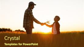  Presentation with farming - Presentation theme enhanced with farmer-and-his-son background and a tawny brown colored foreground