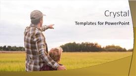  Presentation with farming - PPT theme enhanced with farmer-and-his-son background and a white colored foreground