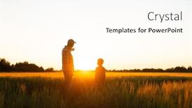  Presentation with farming - PPT layouts enhanced with farmer-and-his-son background and a cream colored foreground