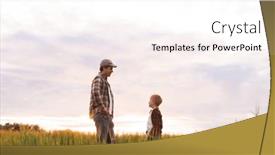  Presentation with farming - PPT theme enhanced with farmer-and-his-son background and a white colored foreground