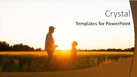  Presentation with farming - Slides having farmer-and-his-son background and a cream colored foreground
