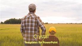  Presentation with agricultural - Theme enhanced with farmer-and-his-son background and a tawny brown colored foreground