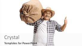  Presentation with shoulder - Theme with farmer-carrying-a-big-burlap background and a  colored foreground