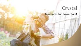  Presentation with goat farm - Presentation consisting of farmer-feeding-goat-in-farm background and a white colored foreground