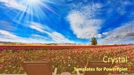  Presentation with botanical - Audience pleasing PPT theme consisting of farmer-field-for-cultivation backdrop and a tawny brown colored foreground