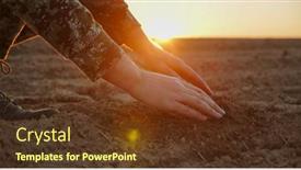  Presentation with holding hands - Presentation enhanced with farmer-holding-ground-in-hands background and a tawny brown colored foreground