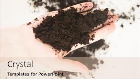  Presentation with soil fertilizer - Audience pleasing presentation design consisting of farmer-holding-pile-of-arable backdrop and a lemonade colored foreground