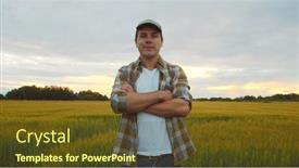  Presentation with agricultural - Slide set featuring farmer-in-front background and a tawny brown colored foreground