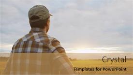  Presentation with agriculture water irrigation canals farming - Presentation having farmer-in-front background and a yellow colored foreground
