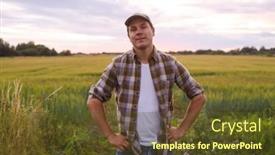  Presentation with farming - Presentation theme with farmer-in-front background and a tawny brown colored foreground