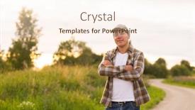  Presentation with farming - Slide deck with farmer-in-front background and a cream colored foreground