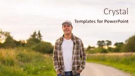  Presentation with farming - Theme consisting of farmer-in-front background and a cream colored foreground