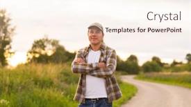  Presentation with farming - Presentation theme featuring farmer-in-front background and a cream colored foreground