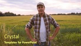  Presentation with farming - Presentation featuring farmer-in-front background and a tawny brown colored foreground