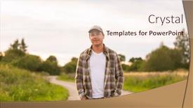  Presentation with farming - Presentation theme consisting of farmer-in-front background and a cream colored foreground