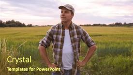  Presentation with farming - Slide set featuring farmer-in-front background and a tawny brown colored foreground