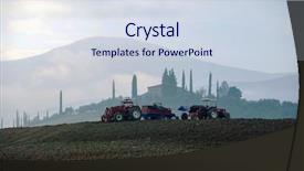  Presentation with canals farm land drought - PPT layouts featuring farmer in tractor preparing land background and a sky blue colored foreground