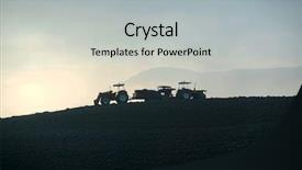  Presentation with land - Slides featuring farmer in tractor preparing land background and a light gray colored foreground