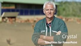  Presentation with poultry farm biology - Presentation enhanced with farmer-standing-in-poultry-yard background and a coral colored foreground