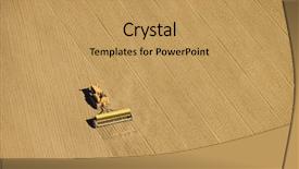  Presentation with farmland - Cool new presentation theme with farmer tilling crop field backdrop and a yellow colored foreground