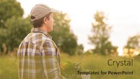 Presentation with farming - Presentation theme enhanced with farmer-with-a-vegetable-box background and a gold colored foreground