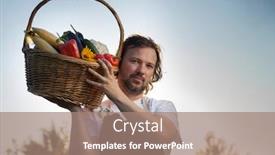  Presentation with beds - Audience pleasing PPT layouts consisting of farmer-with-an-ecological-harvest backdrop and a coral colored foreground