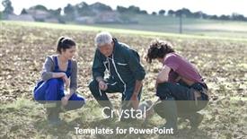  Presentation with farmland - Presentation enhanced with farmer-with-apprentice-in-farmland background and a gray colored foreground