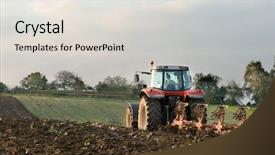  Presentation with farm management - Colorful presentation theme enhanced with farmer with his tractor backdrop and a light gray colored foreground