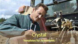  Presentation with farming - Presentation theme consisting of farmer working on tractor background and a  colored foreground