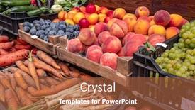  Presentation with market food - PPT theme with farmers-food-market-stall background and a red colored foreground